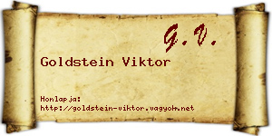 Goldstein Viktor névjegykártya